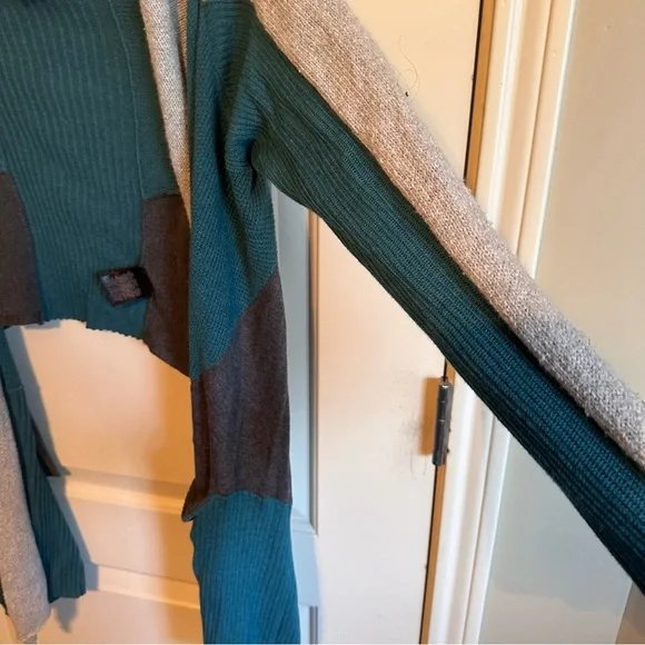 Sparrow by Anthropologie size L teal, grey and black hi low sweater - Picture 5 of 11